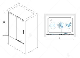 Шторка на ванну RGW SC-45 34114518-11 180см хром